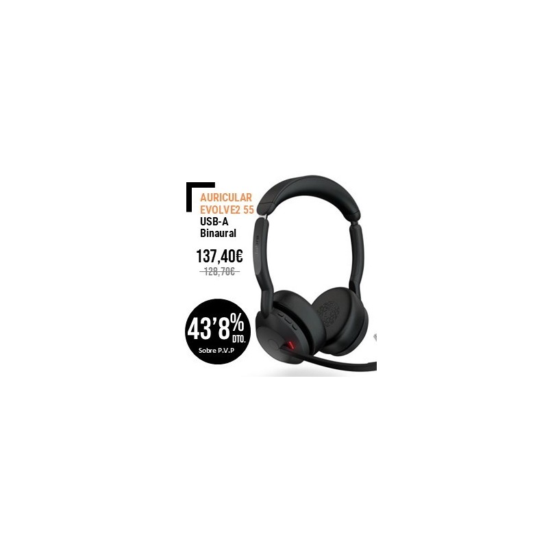 Auricular Jabra Evolve2 55 Binaural USBA Microso