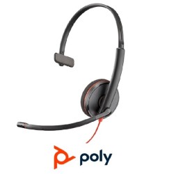 Auricular Poly Blackwire 3210 USBC y A Monoaura