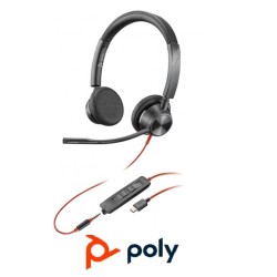 Auricular Poly Blackwire 3325 USBC Bianural  Ada