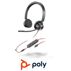Auricular Poly Blackwire 3325 USBA Bianural Co