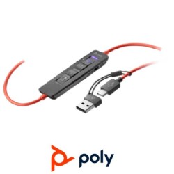 Auricular Poly Blackwire 8225 USBC  Adaptador US