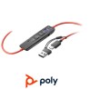 Auricular Poly Blackwire 8225 USBC  Adaptador US