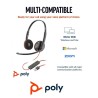 Auricular Poly Blackwire 3220 USBC y A Binaural