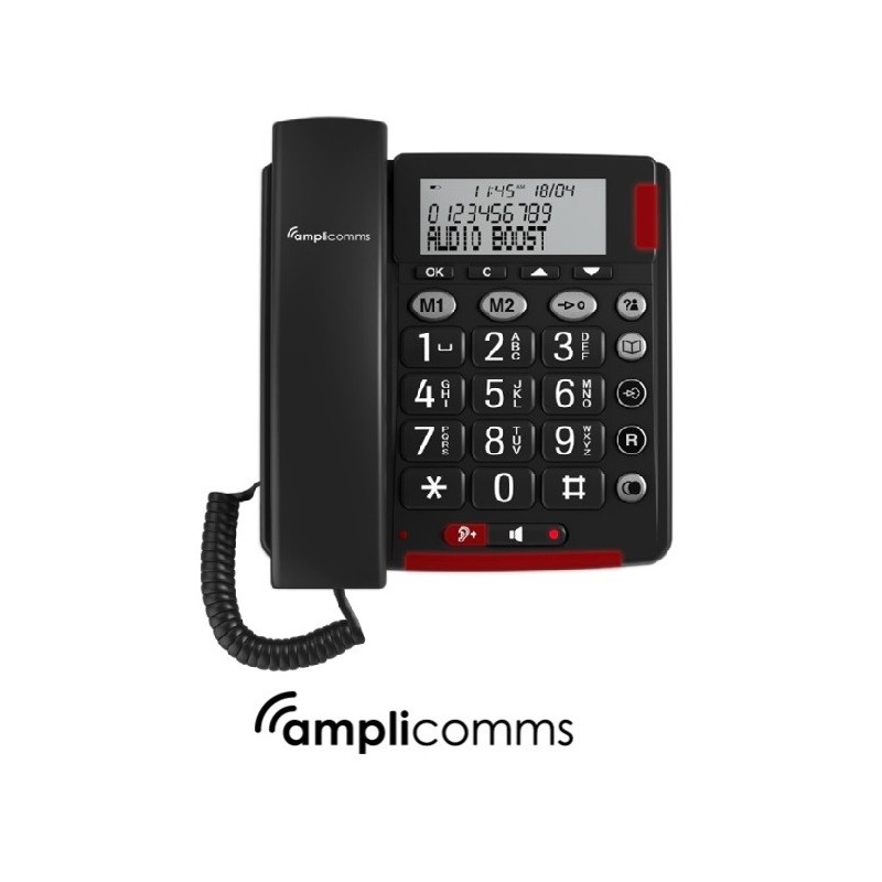 Teléfono Analógico Amplicomms BigTel 48 Plus Negro