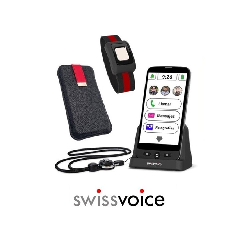 Teléfono Movil SwissVoice S510CPulsera SOSFunda