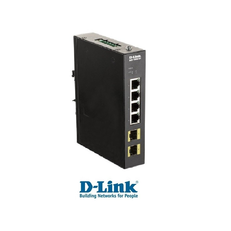 Switch DLink 4 puertos Gigabit Industrial 2x 100