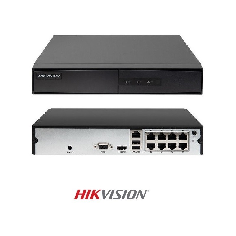 NVR Mini 1U 8 PoE de 8 canales Compresión H265