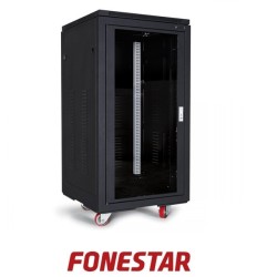 Rack metálico 20U Puerta con llave Ventiladores