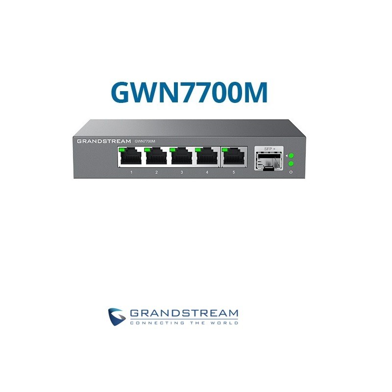 Switch GrandStream 5 puertos y 1 puerto de fibra S