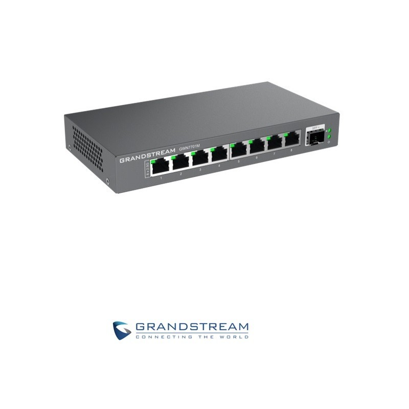 Switch GrandStream 8 puertos y 1 puerto de fibra S