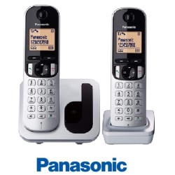Teléfono Panasonic Dect DUO KXTGC212SPB Plateado