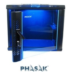 Armario rack mural 19 Phasak 12U 600x450 negro