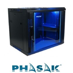 Armario rack mural 19 Phasak 12U 600x450 negro