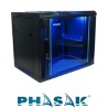 Armario rack mural 19 Phasak 12U 600x450 negro