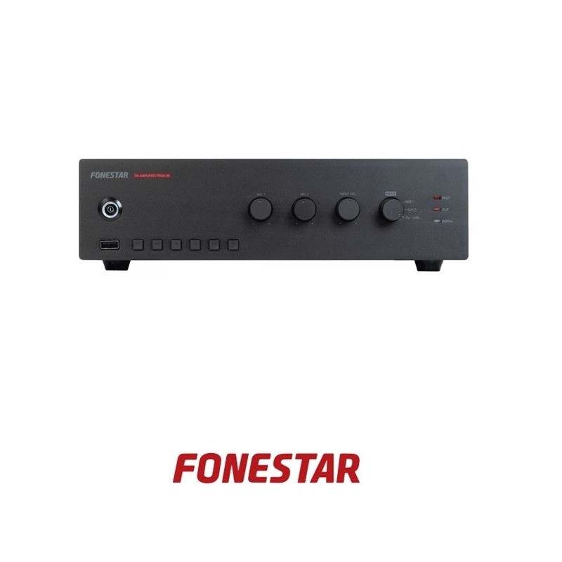 Amplificador Fonestar 30 W de megafonía USB/MP3/FM.