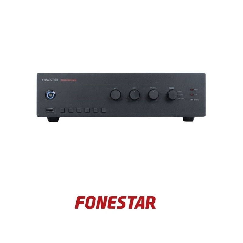 Amplificador 60w de megafonía 2 zonas