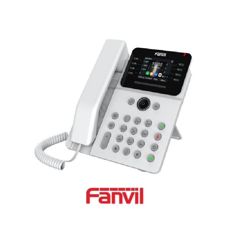 Teléfono IP FANVIL V62G BLANCO 12 Líneas SIP Pantalla Color 28 101001000 PoE Integrado