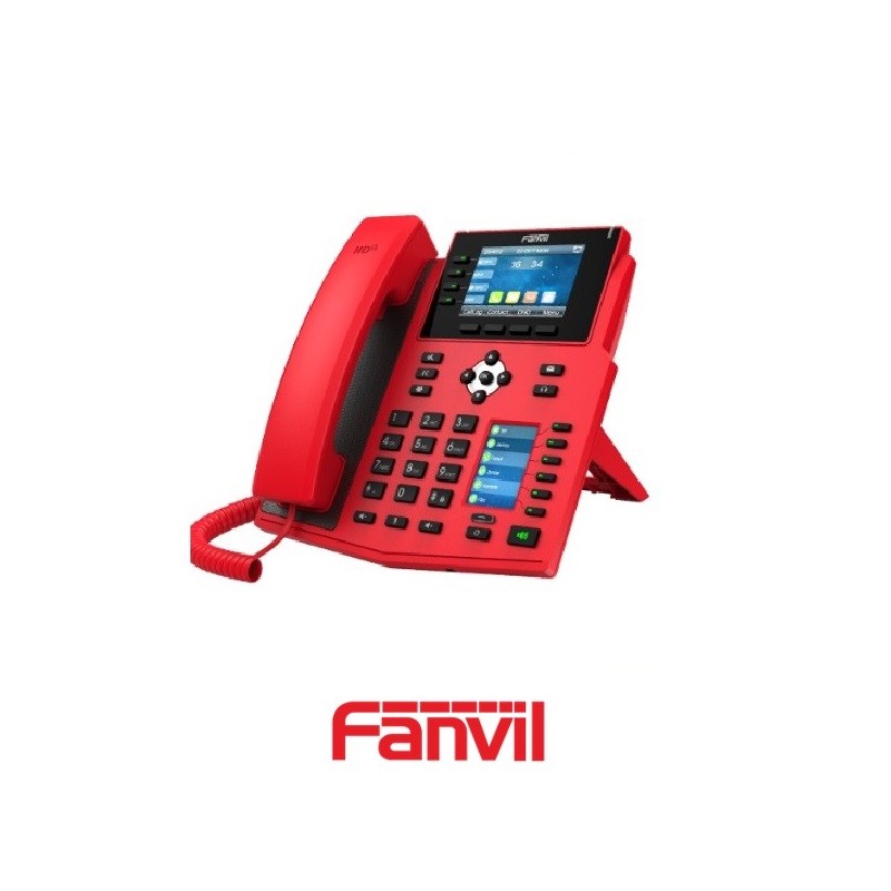 Teléfono IP FANVIL X5U ROJO Poe 16 lineas SIP