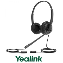 Auricular Yealink YHS34 Binaural RJ9 Simil Cuero