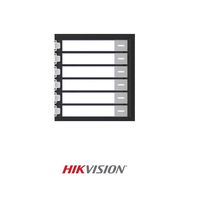 Módulo pulsador simple Hikvision con 6 botones de 
