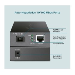 Convertidor TpLink de fibra bidireccional SC WDM 