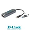 DLink USB C USB to Gigabit Ethernet Adapter with 3 USB 3.0 Ports