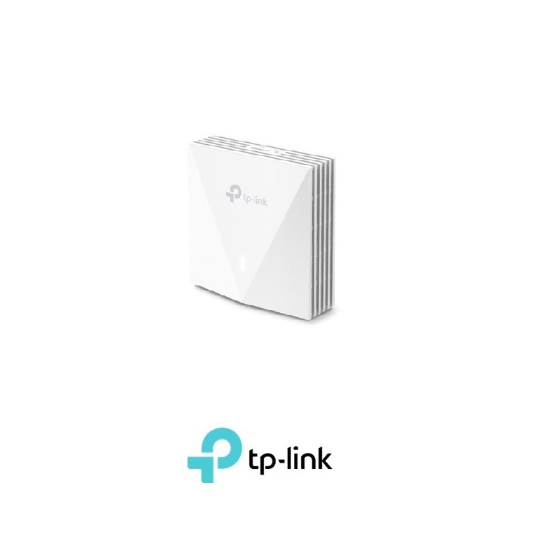 Punto de Acceso TpLink WiFi6 de banda dual de placa de pared AX3000 Puerto 2 puertos Gigabit RJ45 Velocidad 574Mbps en 2,4GHz  2402 Mbps en 5GHz Compatible con la caja de conexión