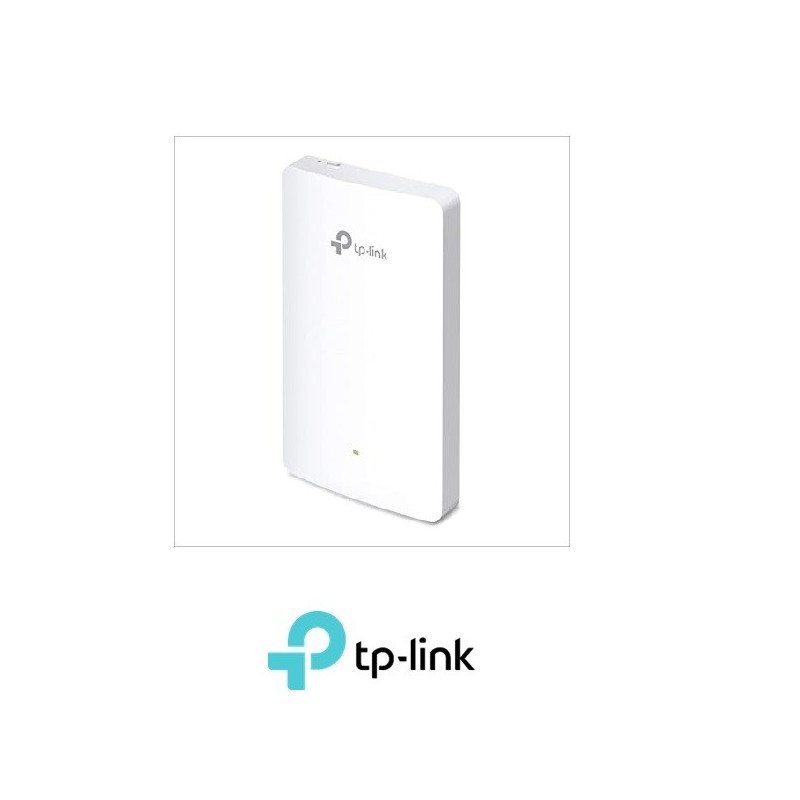 Punto de Acceso TpLink WiFi dual MU-MIMO Gigabit de pared 867 Mbps 5 GHz  300 Mbps 2,4 GHz 4 puertos Gigabit 2 antenas internas 4dBi 8023ataf PoE PoE Passthrough dirección de banda