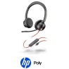 Auricular Poly Blackwire 8225 USB C  Adaptador USB A para Microsoft Cancelación Activa de Ruido ANC Luz de Aviso con funda transporte