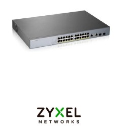 Switch Zyxel gestion web 24 x 100/1000 BaseT 2 combo 24 x POE 375W recomendado para escenarios CCTV