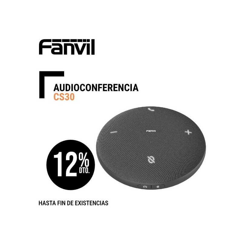 Audioconferencia FANVIL CS30 Bluetooth 5.1 NFC, Cable USB C para conexión ordenador, Botones Táctiles.