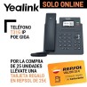 Teléfono Yealink T31G IP PoE Giga 2 Cuentas SIP 2 puertos Gigabit. Sin Fuente Alimentación AC.