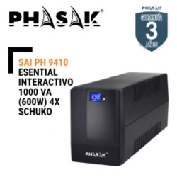 SAI Phasak Esential Interactivo 1000 VA 600W 4x Schuko  PH 9410