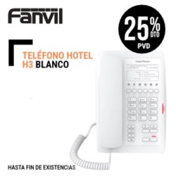 Teléfono IP FANVIL H3 Blanco 1 línea SIP 6 teclas DSS Programables Función Hotspot 10/100 Mbps. No incluye Fuente de Alimentación AC.