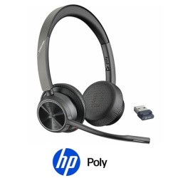 Auricular Poly Voyager 4320 UC USB A Binaural Microsoft 77Y98AA Inalámbrico con diadema Bluetooth y Dongle para PC.