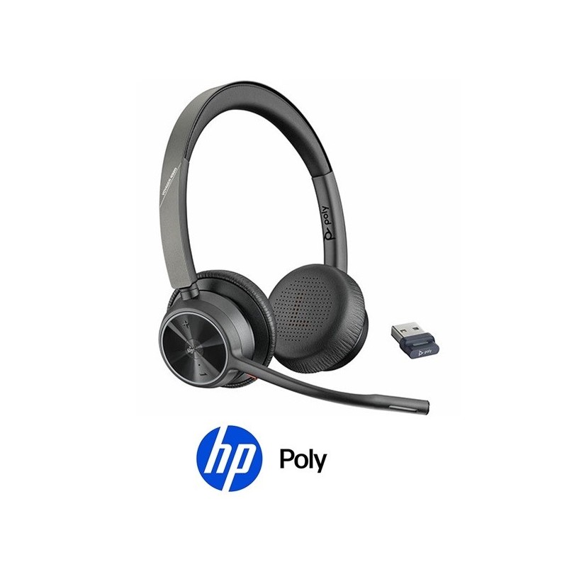 Auricular Poly Voyager 4320 UC USB A Binaural Microsoft 77Y98AA Inalámbrico con diadema Bluetooth y Dongle para PC.