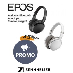 Auricular Sennheiser Adapt 360 Blanco Dongle Bluetooth USB A Cable USB  C y Jack 3,5 mm Multipunto con ANC.