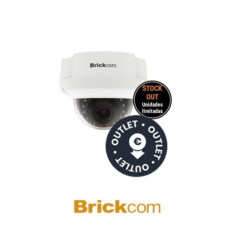 Minidomo Brickcom interior 2 MPX 30fps1080 óptica 2,8mm12mm IR Led25M WDR DIDO Slot Micro SD SDHC DC 12V AC24V PoE  Stock Out  OUTLET