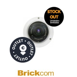 Minidomo Brickcom interior 2 MPX 30fps 1080, óptica 2,8mm 12mm, IR Led 25M ,WDR DIDO RS 485 Slot para Micro SDSDHC DC12VAC24V PoE