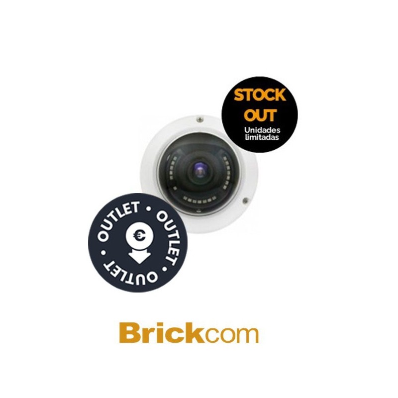 Minidomo Brickcom interior 2 MPX 30fps 1080, óptica 2,8mm 12mm, IR Led 25M ,WDR DIDO RS 485 Slot para Micro SDSDHC DC12VAC24V PoE