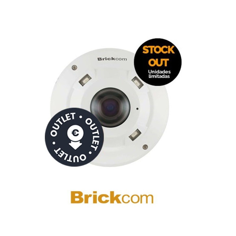 Minidomo panorámico Brickcom 6MPX DN WDR con cable RJ45 DIDO IR 15m Admite visualizacion 180 y 360  STOCK OUT  OUTLET