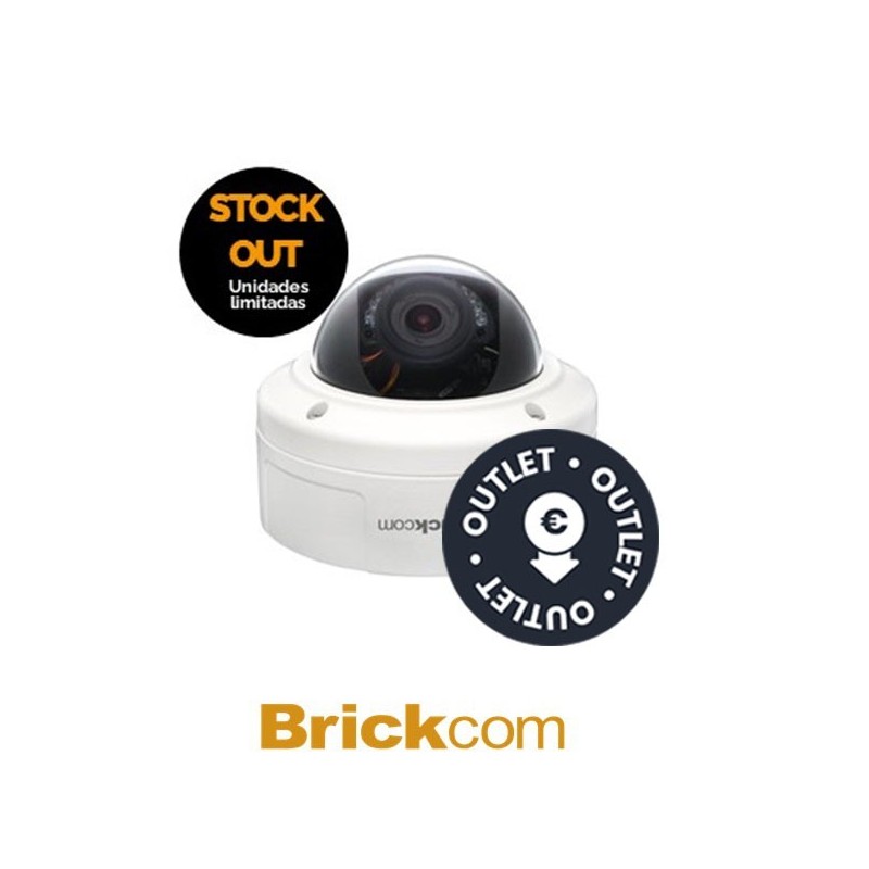 Minidomo Brickcom antivandálico 13 MPX 30fps1080 óptica 2,8mm12mm IR Led25M WDR DIDO Slot Micro SDSDHC DC12VAC24V IP67 PoE  STOCK OUT  OUTLET