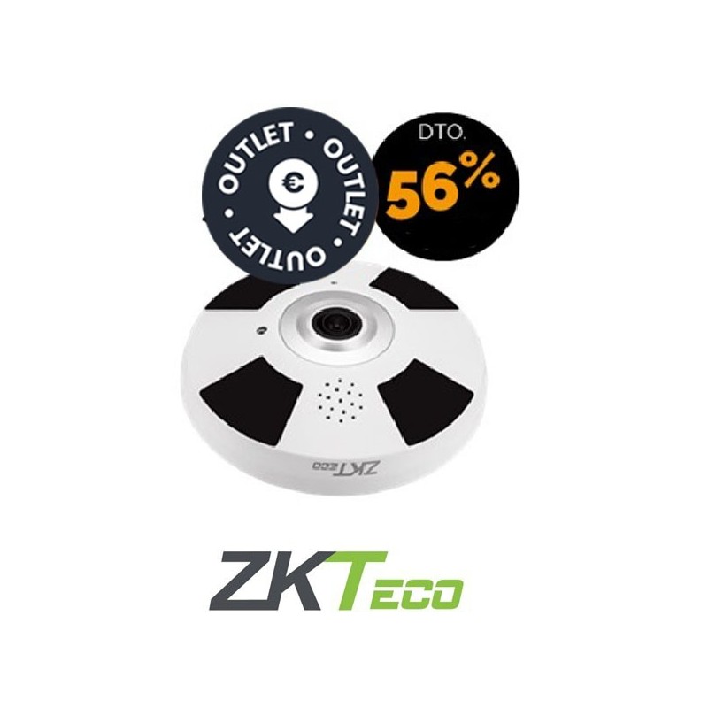 ZKTeco Panoramica 1/1,7" Starvis CMOS Unidades limitadas consultar  8MP 12530 fps  H264/H265 Smart  IR IR Range 10 20m Starlight120dB WDR Fixed Lens 6mm PoE Alarm Audio IP66  OUTLET  Stock Out