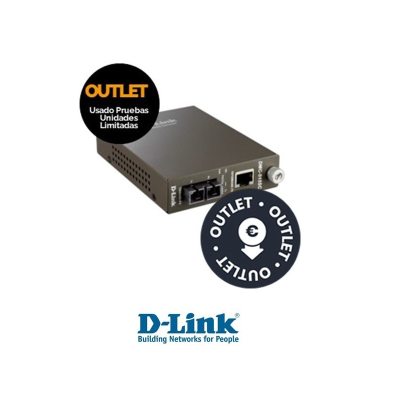 DLink DMC515SC Transceptor conversor de Medios 1010 DLink DMC515SC Transceptor conversor de Medios 10/100BaseTX to 100BaseFX Singlemode Media Converter with SC Fiber Connector  OUTLET  Caja abierta