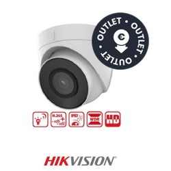 Cámara Hikvision minidomo resolución 2MP lente Fija óptica 2,8mm IR 30m DWDR IP67 sensibilidad 0,01 Lux PoE