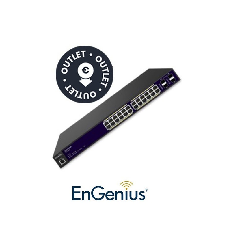 Engenius Switch 24 Port 100/1000 Mbps Smart PoE 185W4S  OUTLET  Stock Out