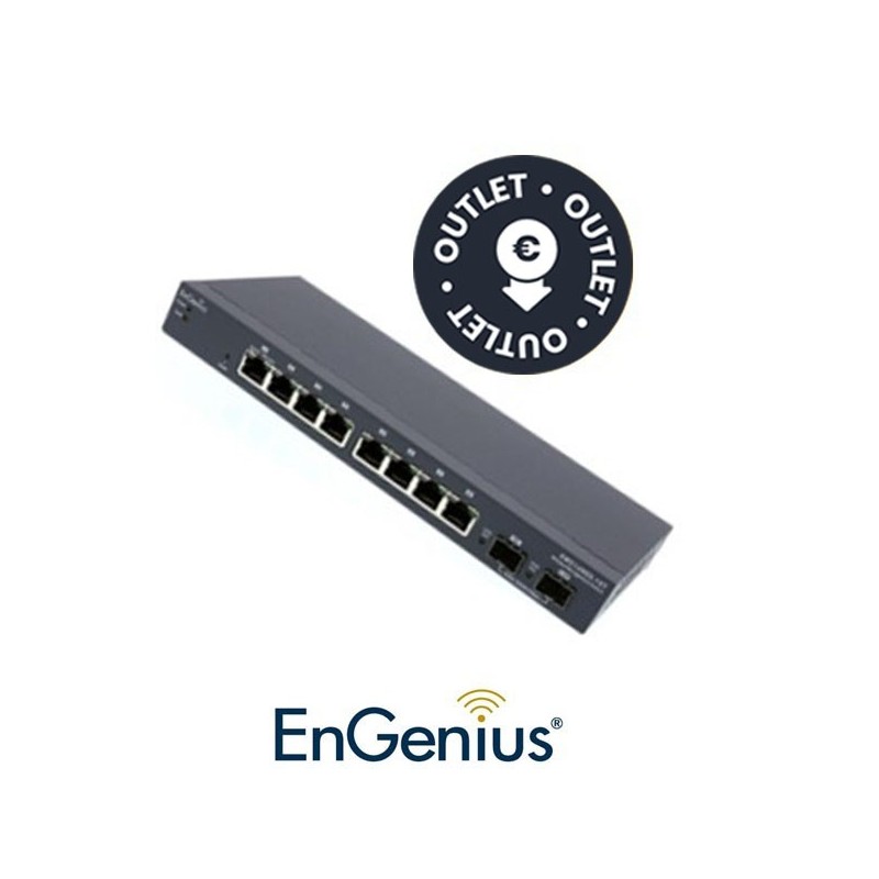 Engenius Wireless Management Switch 8 Port GBE 2 GBE SFP Manages up to 20 APS  OUTLET  Stock Out