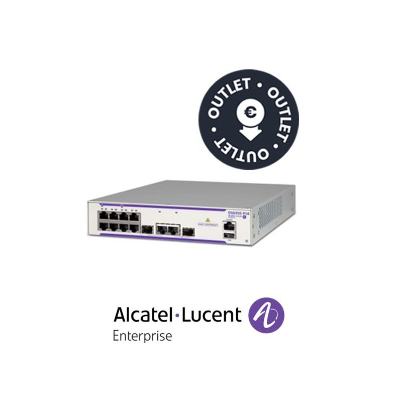 Alcatel Lucent OS6450P10L Switch L2 8 puertos 10/100 BaseT licenciable a 1000BaseT 2 puertos 1000 Base T, SFP 2 puertos SFP 8 puertos POE 120W  OUTLET