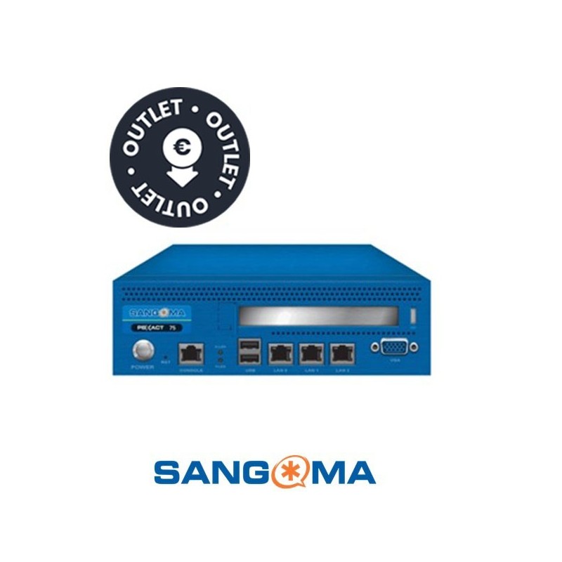 Sangoma PBXACT Appliance 75 In this configuration this system will support up to 75 user extensions  OUTLET  Unidades Limitadas 3 meses garantía