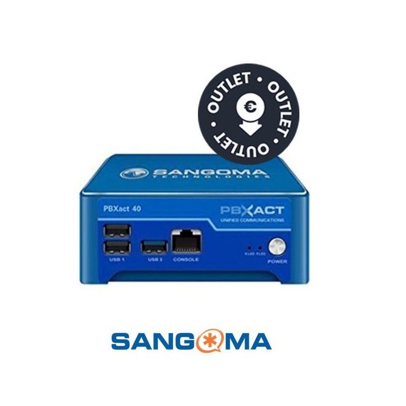 Sangoma PBXACT Appliance 40 In this configuration this system will support up to 40 user extensions  OUTLET  Unidades Limitadas 3 meses garantía